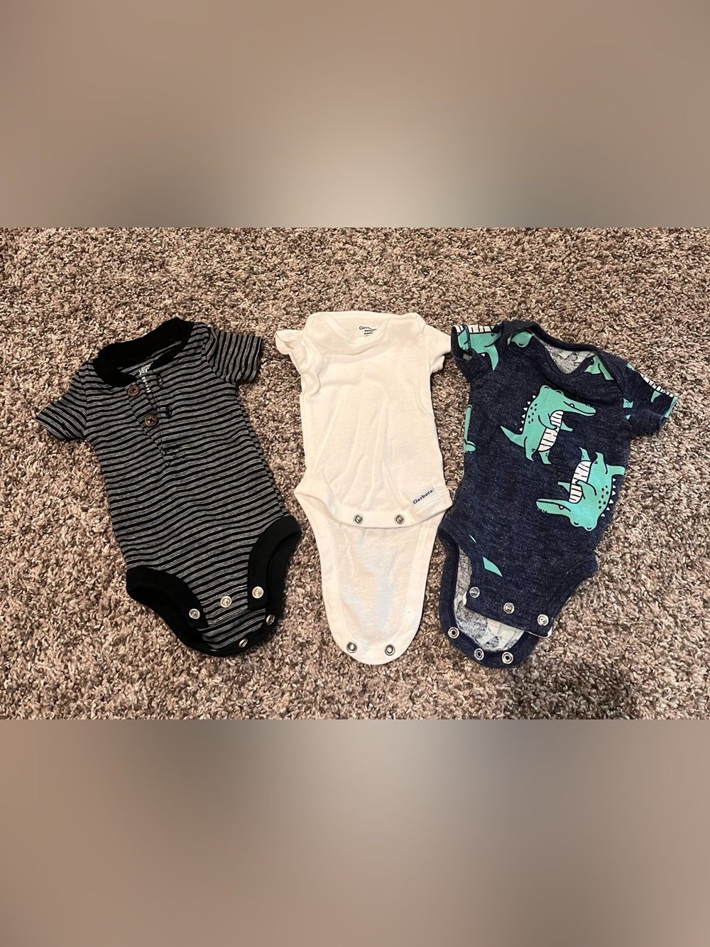 3 Preemie Short-Sleeve Baby Bodysuit with Snaps